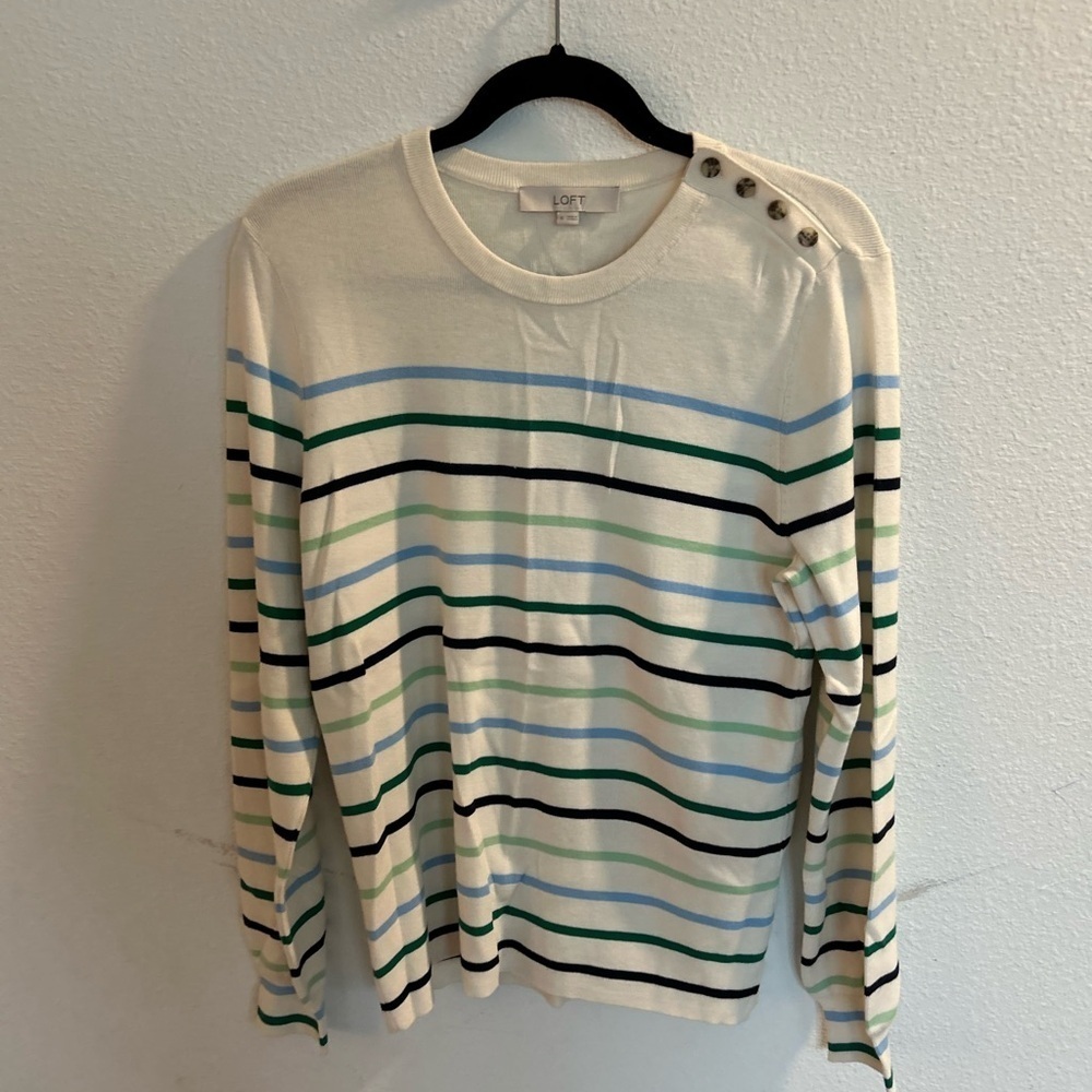 Loft Women’s Striped Long Sleeve Crew Neck Sweater

Size XL
NWT